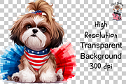 Patriotic Shih Tzu PNG Bundle, a Graphic by Clipart Bloom (Thumbnail 14 of 15)