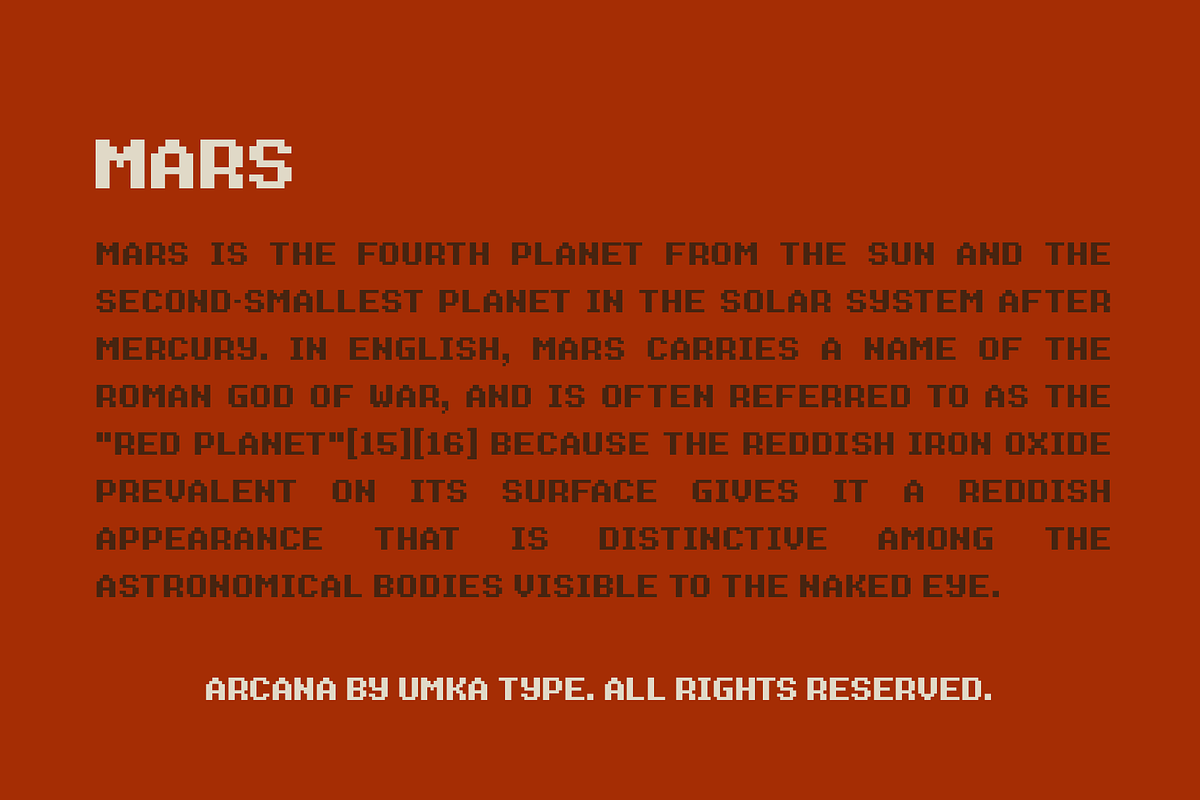 Arcana Game Pixel Font, a Font by alpercakici (Photo 7 of 13)