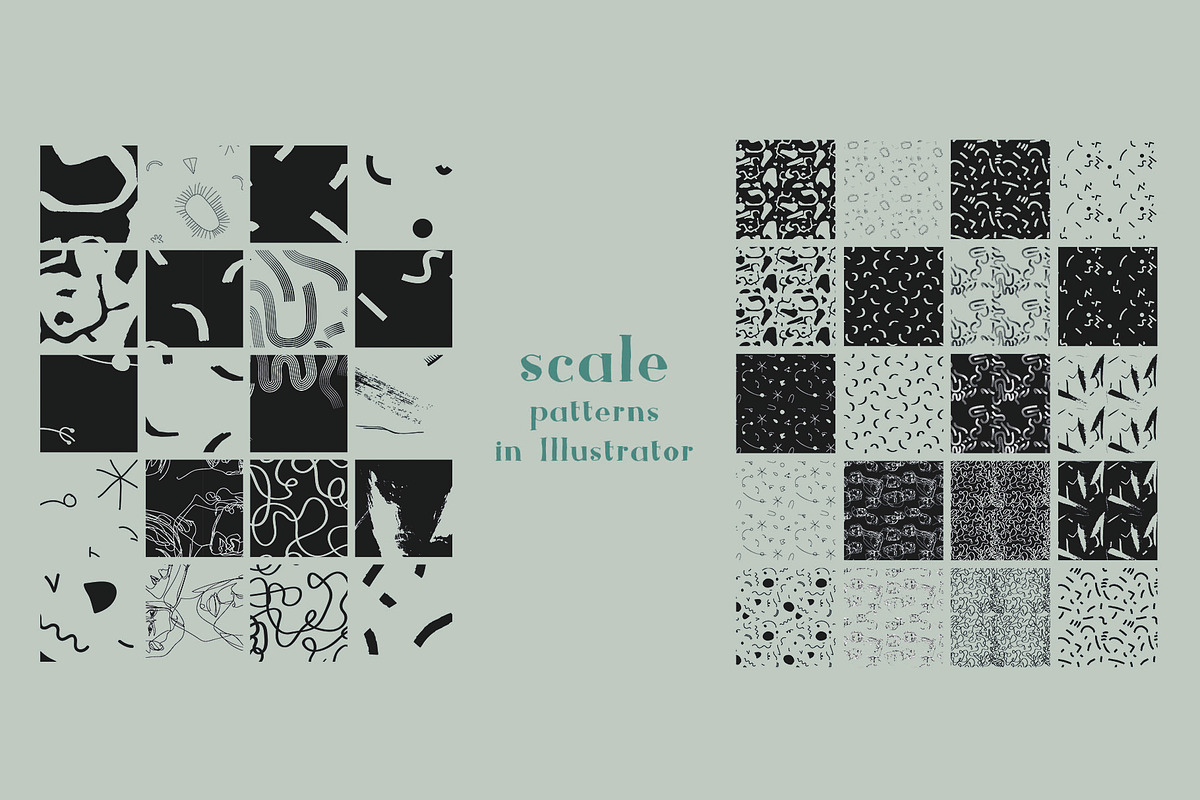 20 B&W hand drawn SEAMLESS PATTERNS, a Pattern Graphic by Studio.lize (Photo 2 of 16)