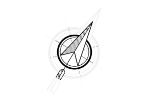 Abstract compass arrows symbol