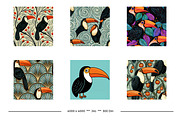 Toucans Retro Art Style Designs, a Pattern Graphic by karenfoleyphoto (Thumbnail 2 of 13)