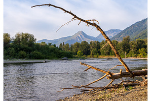 Early morning over Wenatchee River, a Nature Photo by Backyard Stock