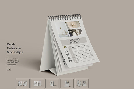 Desk Calendar Mockups, a Poster Template by Pexelcorner