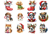 Christmas Dog Happy Clipart, a Graphic by CitraGraphics (Thumbnail 3 of 4)