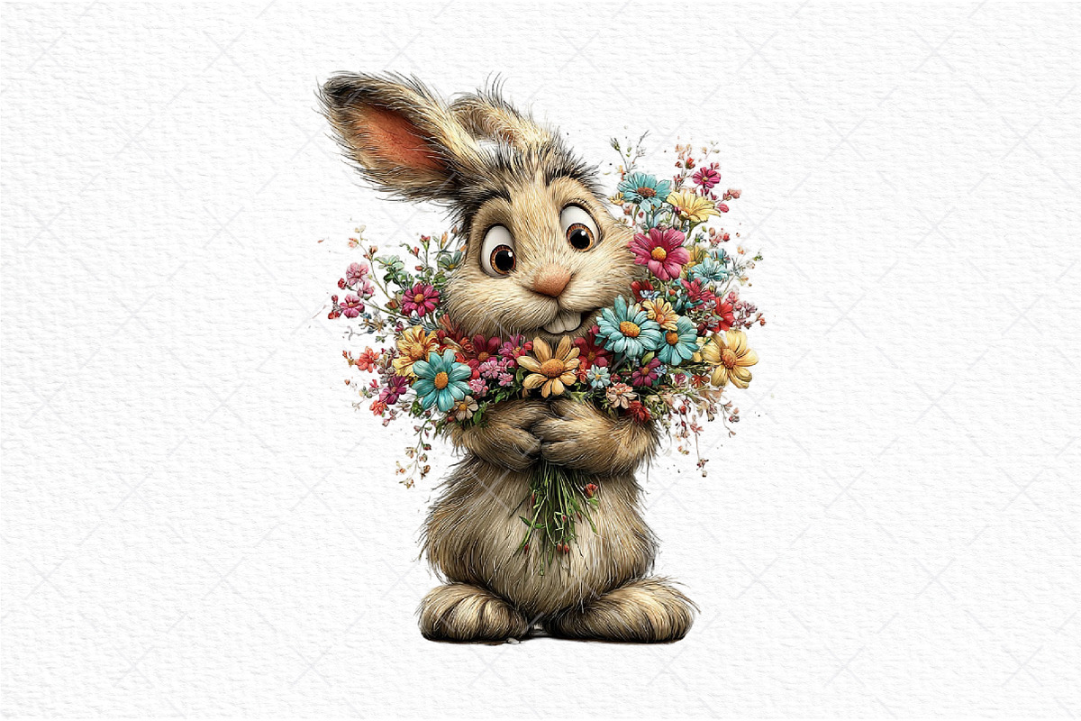 Whimsical Easter Bunny Clipart, an Illustration by Craft Nest (Photo 9 of 10)