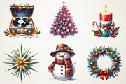 Retro Vintage Christmas Clipart Pack, an Illustration by RobertsArt (Thumbnail 6 of 7)