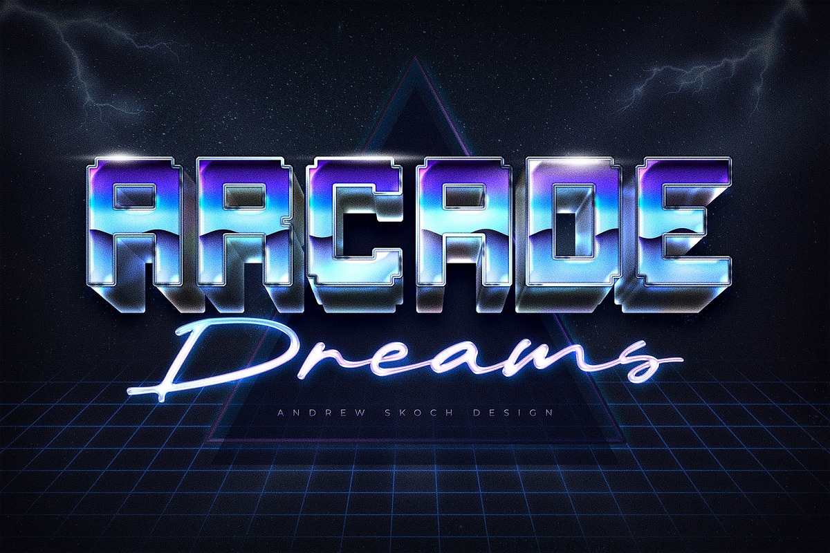 80s Retro Text Effects, a Layer Style Add-On by Andrew Skoch Design