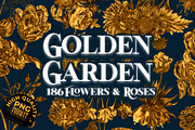 Golden Garden - 186 Roses & Flowers, a Background Graphic by Craftsy Crafters (Thumbnail 1 of 10)