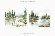 Pine Trees & Lake, a Decorative Illustration by PeDe Designs (Thumbnail 11 of 12)
