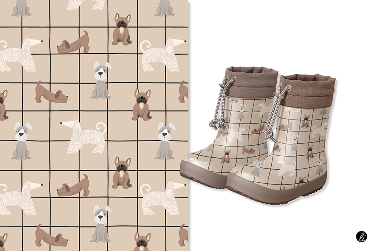 Snuggle Dogs AW Pattern Set, an Animal Illustration by Andrea Liesert (Photo 6 of 8)