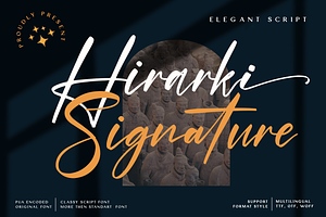 Hirarki Signature, a Script Font by Wildan Type