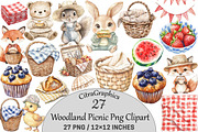 Woodland Picnic Clipart, an Illustration by CitraGraphics (Thumbnail 1 of 5)