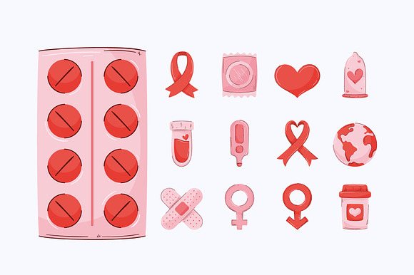 World AIDS Day Illustration Set preview 5