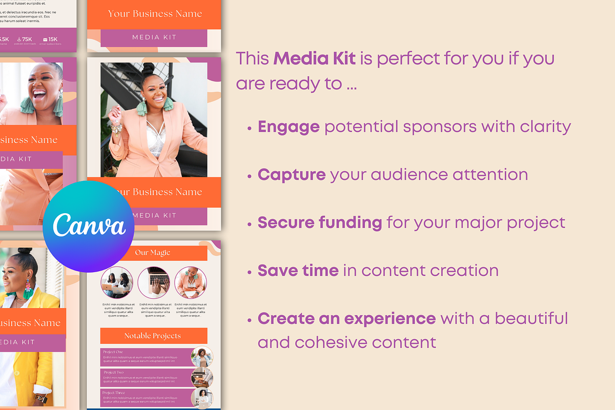 Infopreneur Media Kit Canva Template, a Marketing Template by Templates by Carey (Photo 6 of 6)