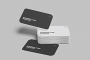 Round Edges Business Card Stack Mock, an Advertising Mockup by Pexelcorner (Thumbnail 2 of 5)