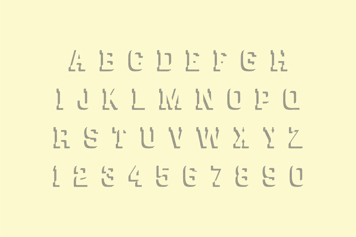 Dimension - striped font preview 2