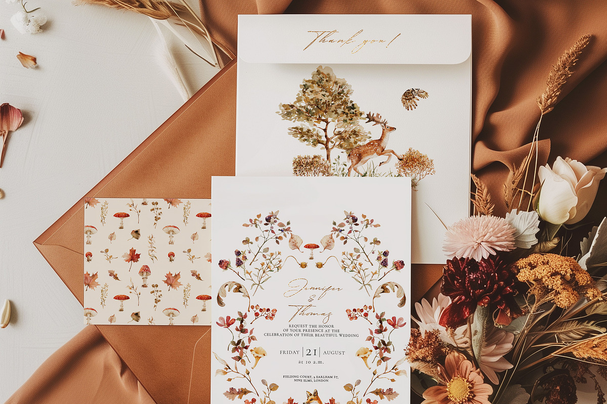 Wild autumn forest - watercolor fall, an Animal Illustration by Pamyatka Shop (Photo 2 of 16)