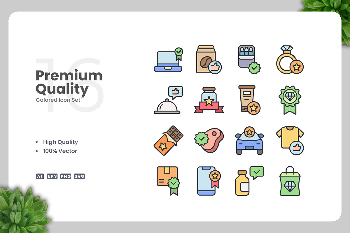 Premium Quality Colored Icons, an Icon by Upnowgraphic