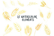 Watercolor Wheat, an Object Graphic by Zahra Makes (Thumbnail 2 of 2)