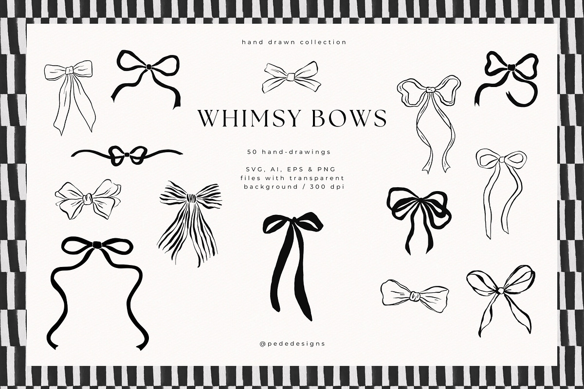 Whimsy Bows, a Decorative Illustration by PeDe Designs (Photo 1 of 7)
