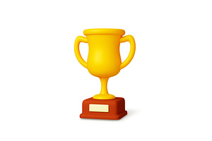 Winner cup on stand 3d icon, an Illustration by Valerie Bodnar