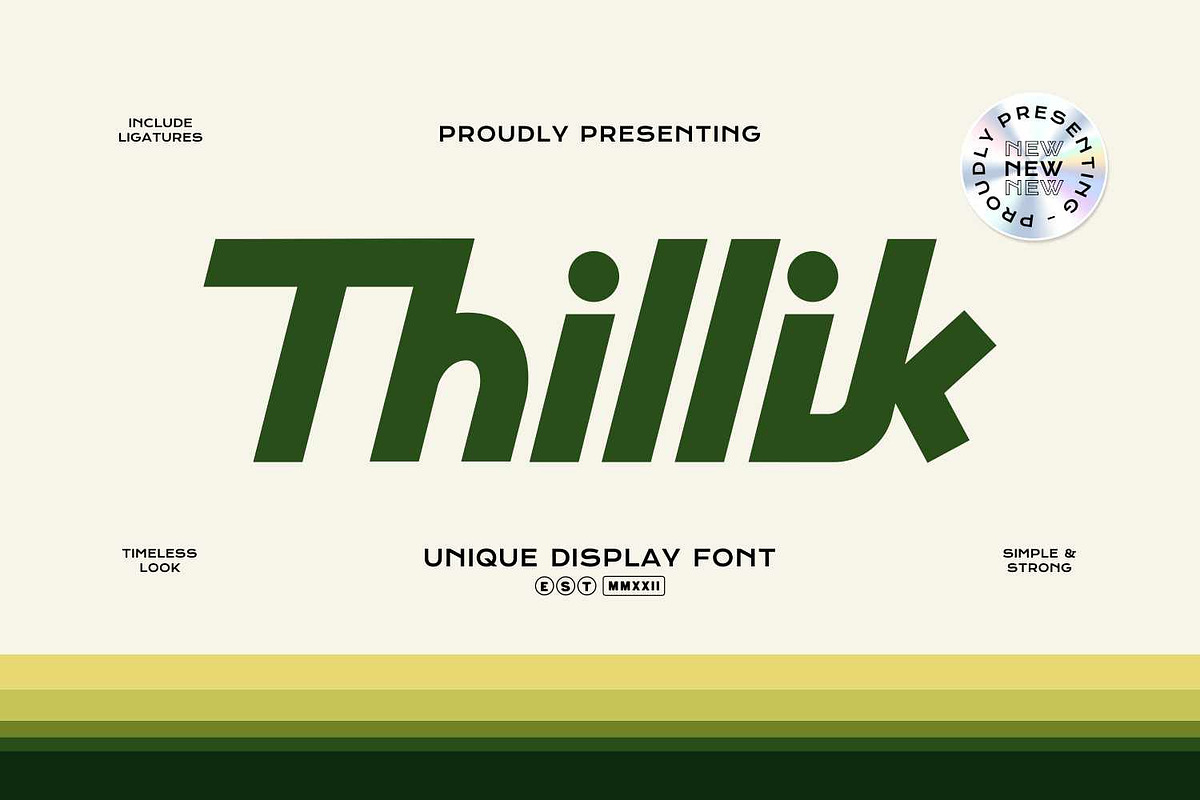 Thillik, a Font by Imoodev (Photo 1 of 5)