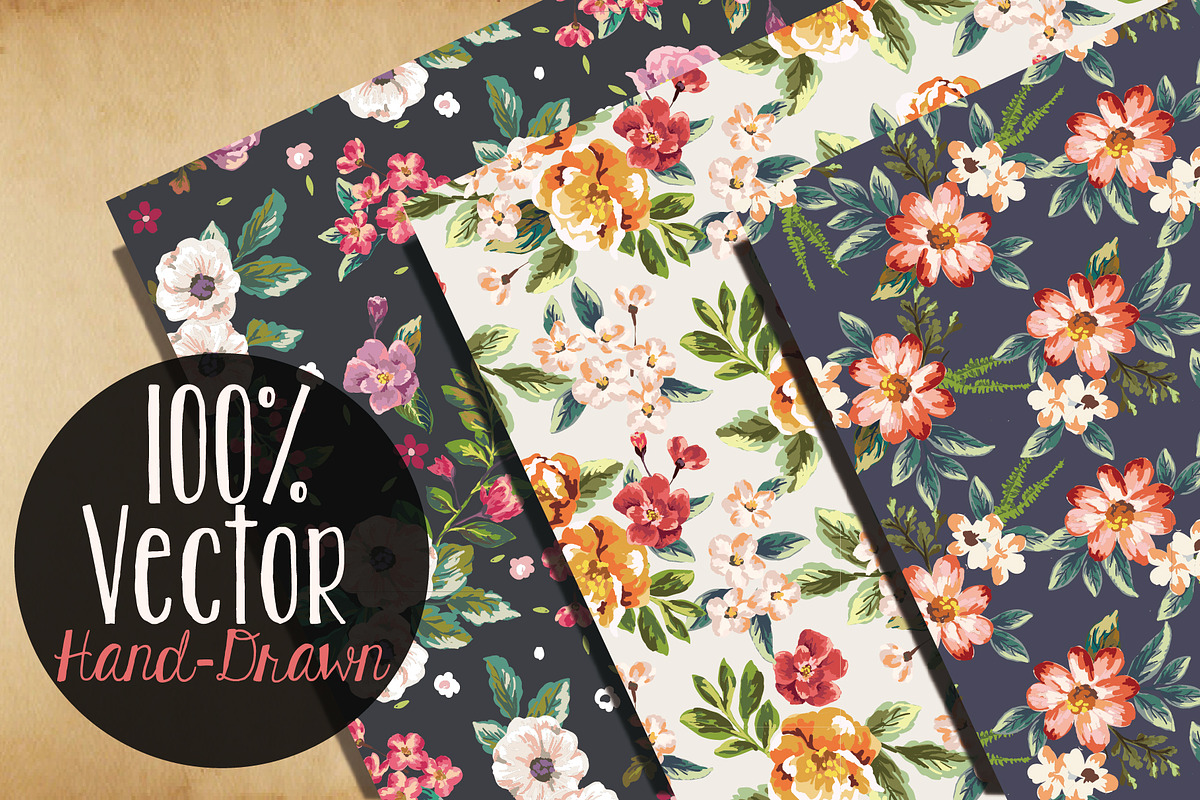Seamless tropical flowers Vol.3 preview 3