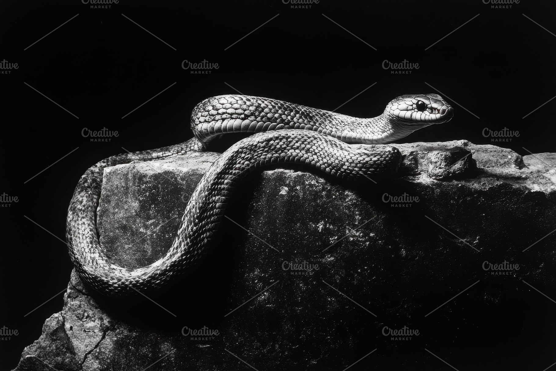 Snake moving over a rocky ledge in c, a Photo by Iftikhar Alam