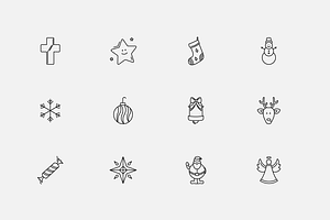 24 Christmas Line Icons