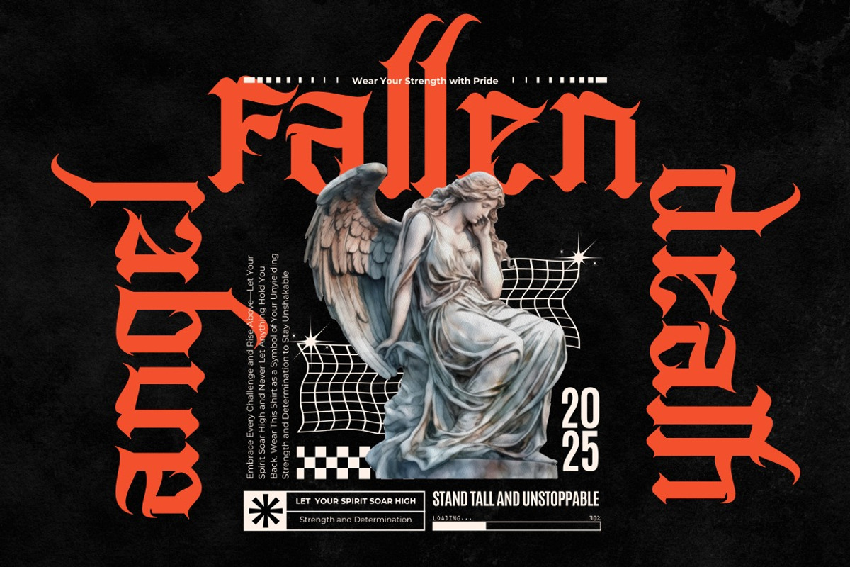 Rhoevad - Modern Blackletter Font, a Blackletter Font by Dhabee (Photo 8 of 14)