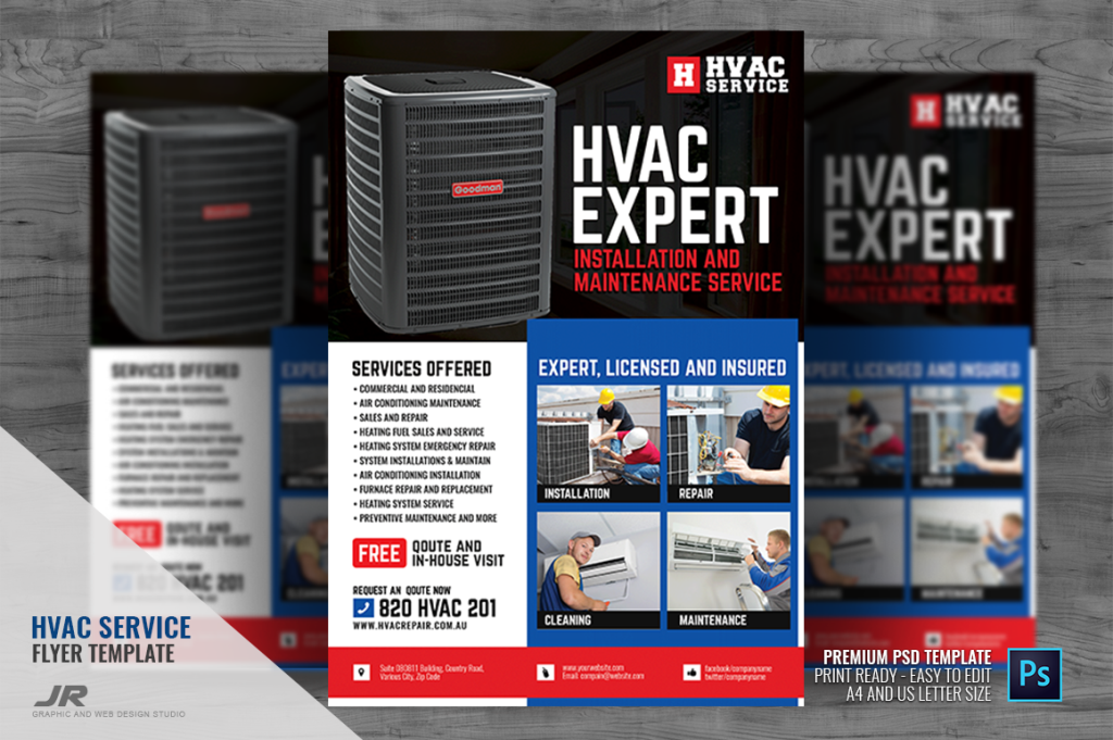 HVAC Expert Services Flyer, a Flyer Template by PSDPixel