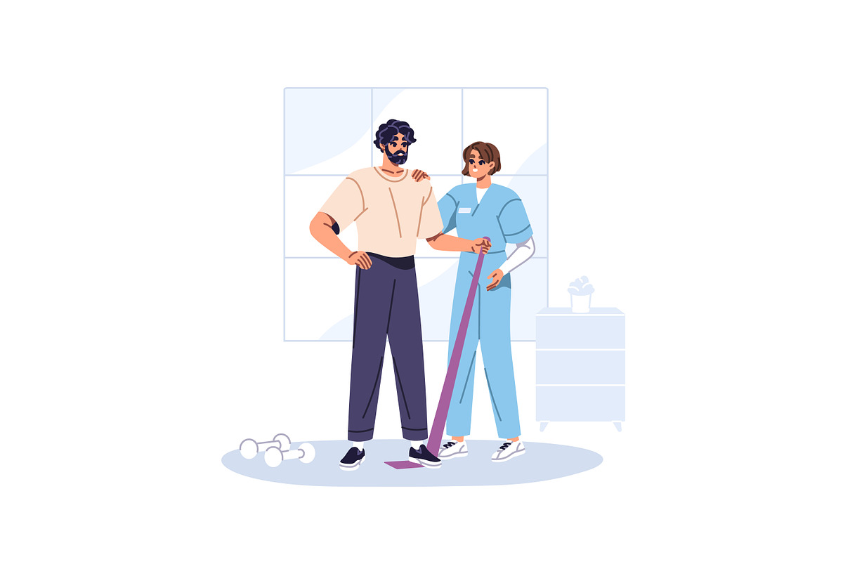 Rehabilitation, physiotherapy set, a Healthcare Illustration by PaperTrident (Photo 4 of 11)