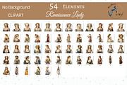 Renaissance Lady Watercolor Clipart, a Person Illustration by NiiiNArt (Thumbnail 2 of 9)
