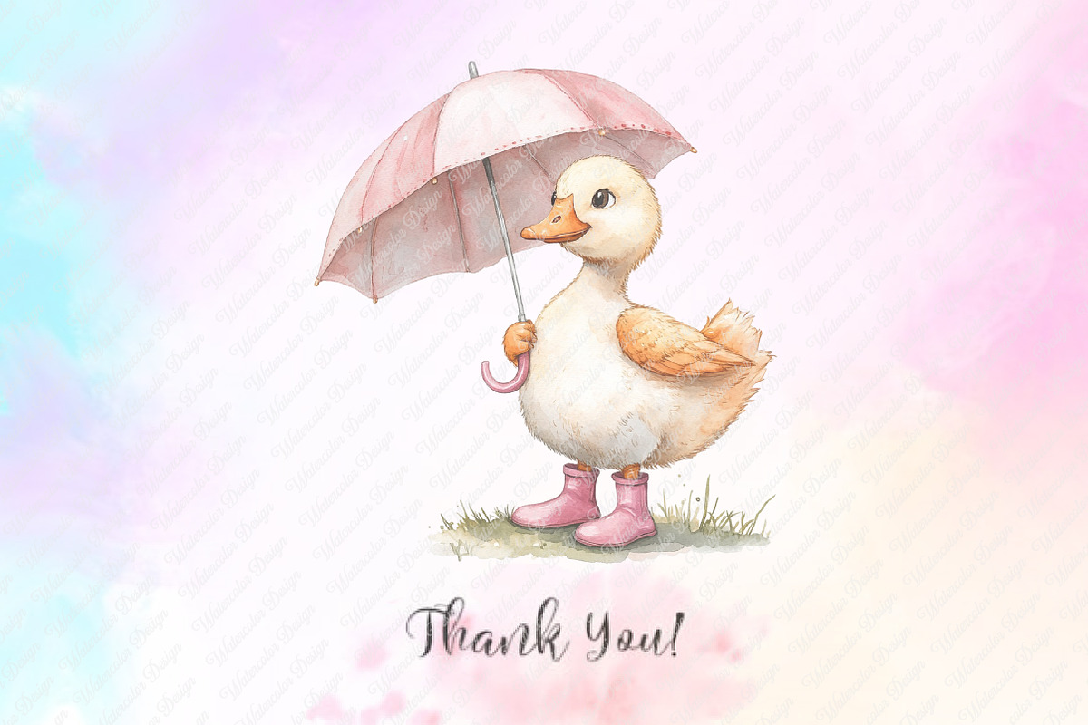 Watercolor Silly Goose Clipart, an Illustration by Watercolor design (Photo 10 of 12)