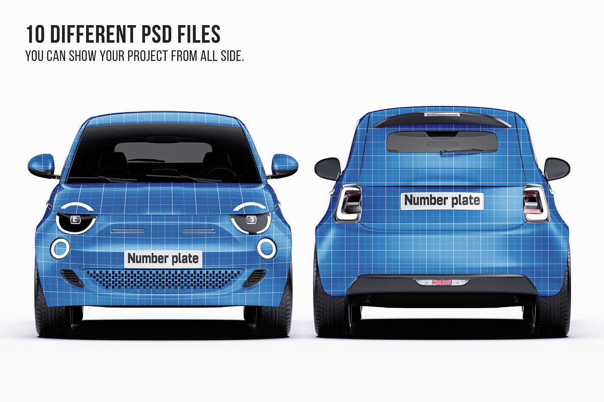 Premium Electric City Car Mockup Set, an Advertising Mockup by Halal Graphic Studio (Photo 9 of 16)