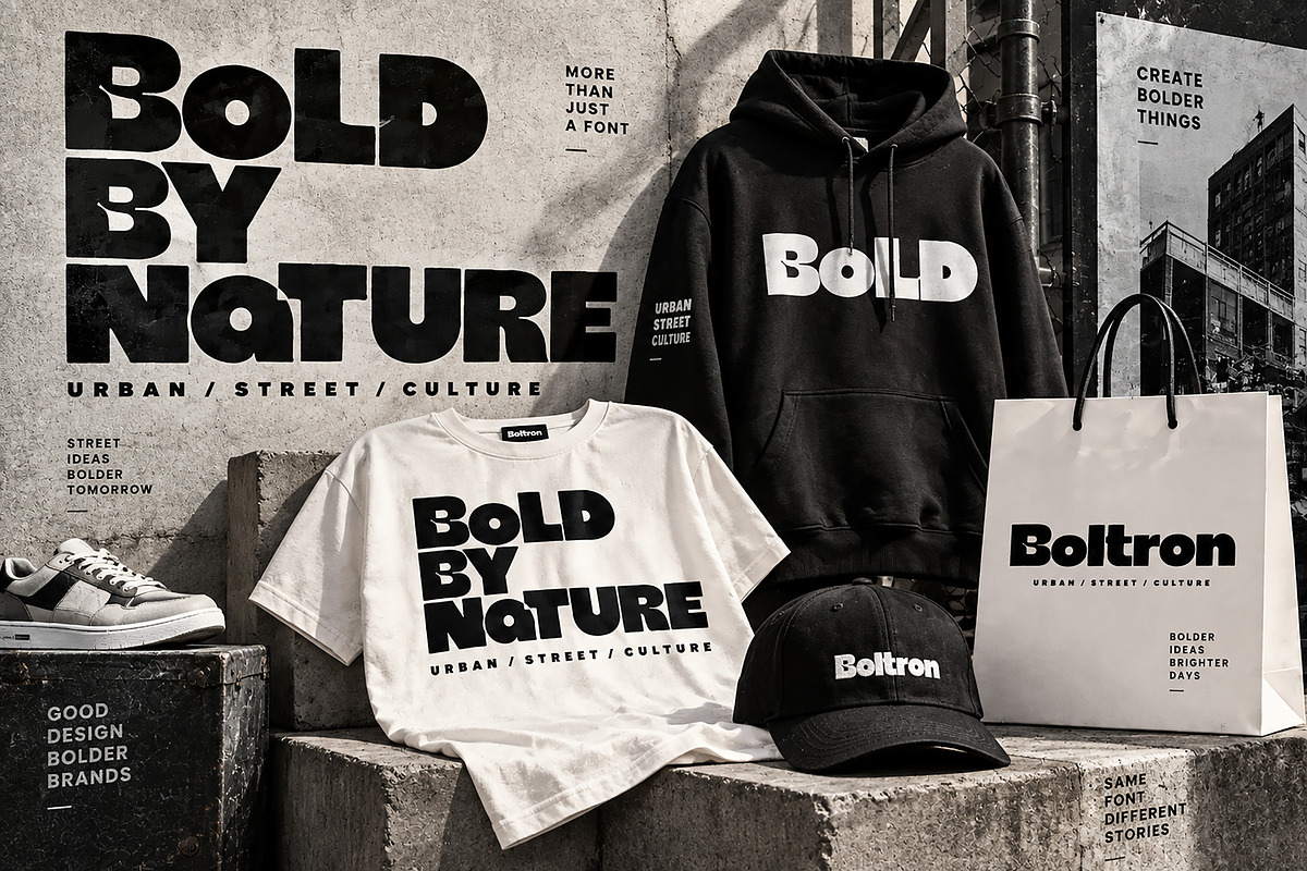 Boltron — Bold Display Typeface, a Script Font by Wow Magic (Photo 3 of 6)