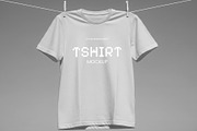 Hanging T-Shirt Mockup on Rope, a Shirt Mockup by graphypix (Thumbnail 3 of 4)
