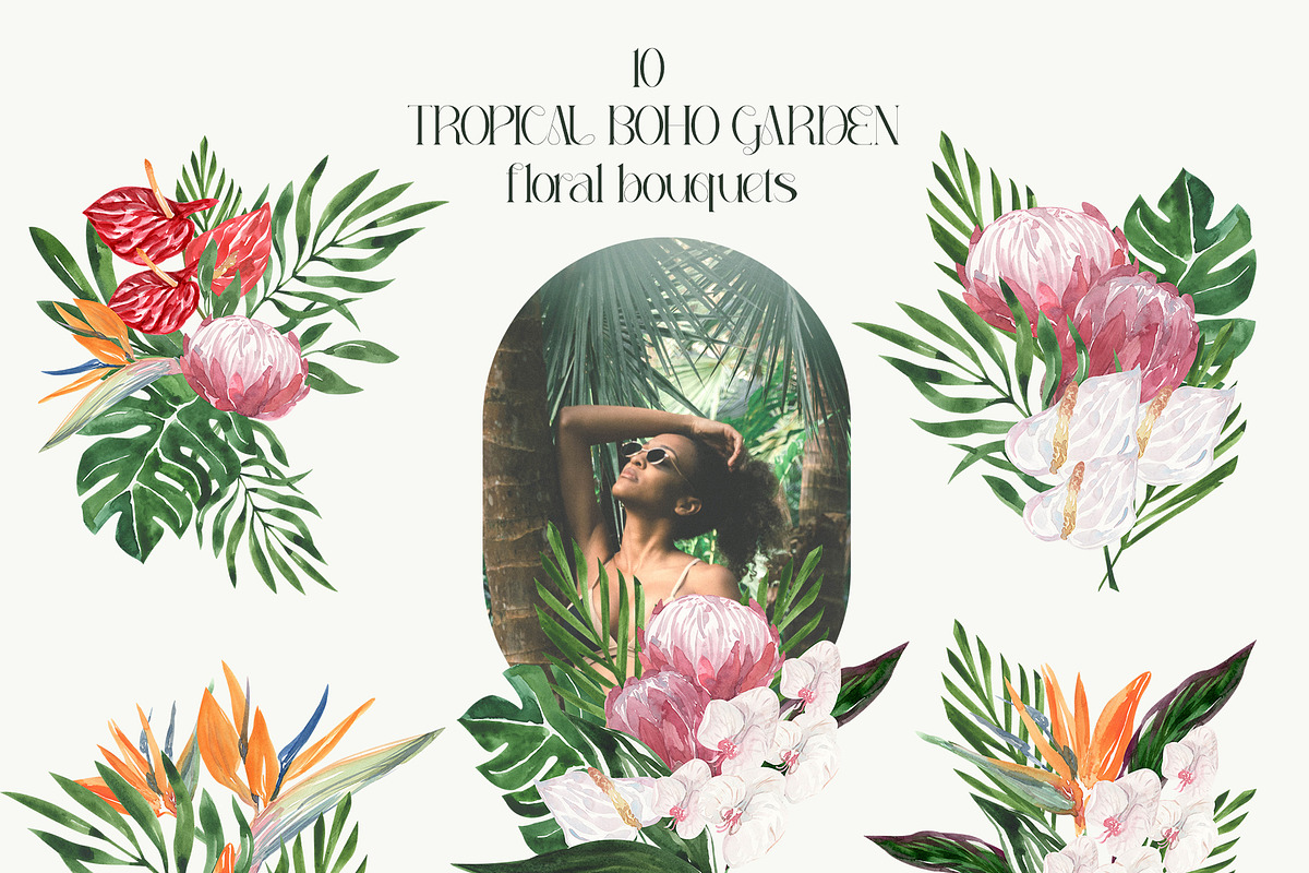 Tropical Boho Garden Plants & Floral, a Decorative Illustration by Catch the Dream Art (Photo 2 of 10)
