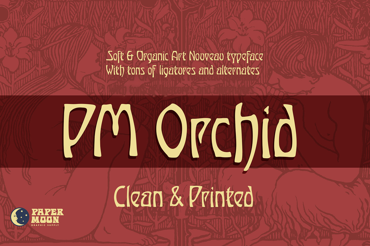 Orchid - Vintage Art Nouveau Font, a Font by Paper Moon Graphic Supply (Photo 1 of 11)