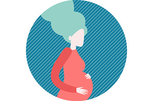 Pregnant woman vector icon isolated, an Object Illustration by Sky Pics Studio