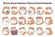 18 Cute Brown Hamster Character, an Animal Illustration by jongcreative (Thumbnail 1 of 6)