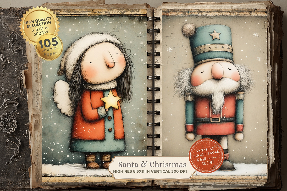 Quirky Santa Printable Christmas, a Seasonal Illustration by Nicole Branger Art (Photo 3 of 15)