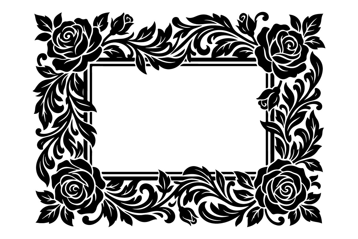 Luxury Floral Frame Silhouette, an Object Graphic by hafijul (Photo 2 of 4)