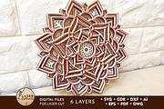 Mandala Multilayer Wall Art Cut File, a Design Template by LaserCutano (Thumbnail 1 of 8)