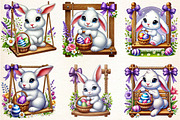 Easter Bunny Sitting Swing Clipart, an Illustration by DreamArtGraphic (Thumbnail 4 of 4)