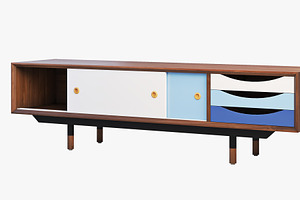 1955 TV Cabinet 3d Model