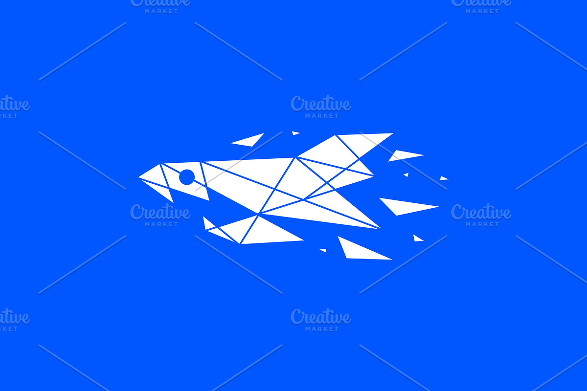 Shark Geometric Tech polygonal logo, a Branding & Logo Template by VASTARD STUDIO