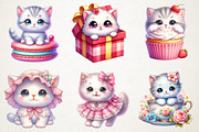 Kawaii Kitten Sublimation Clipart, an Illustration by RobertsArt (Thumbnail 5 of 7)