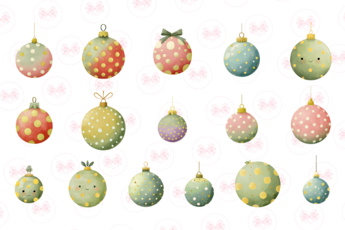 Pastel Christmas Ornament Clipart, an Illustration by Markicha Art (Photo 4 of 6)