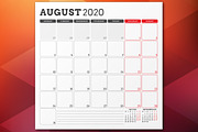 Monthly Planner 2020, a Stationery Template by AntartStock (Thumbnail 2 of 6)